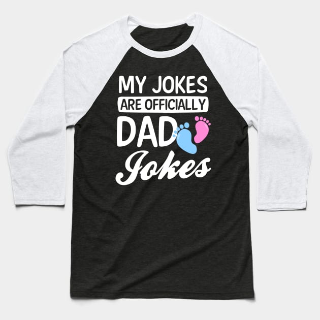 Pregnancy Announcement Shirt | Officialy Dad Jokes Baseball T-Shirt by Gawkclothing